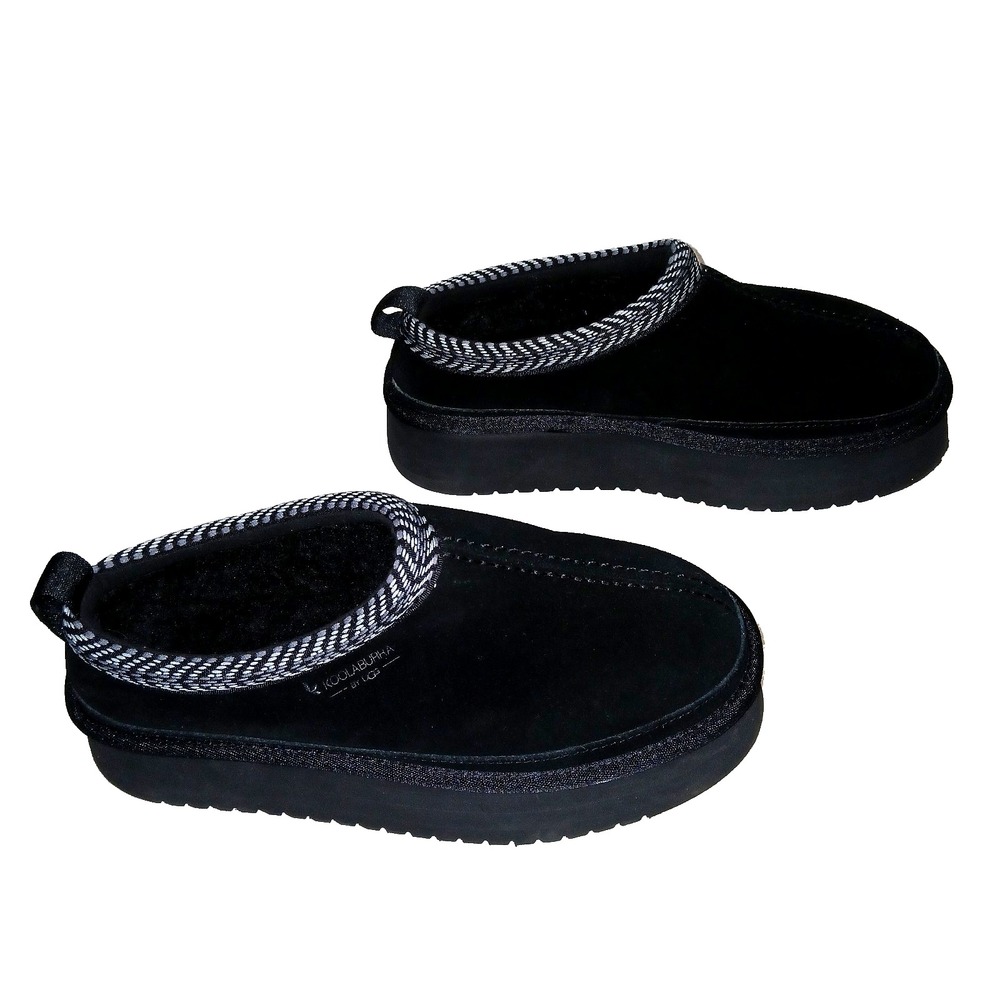 Koolaburra UGG Women Burree Platform Slipper 8 Suede Embroidered Faux Fur Clog